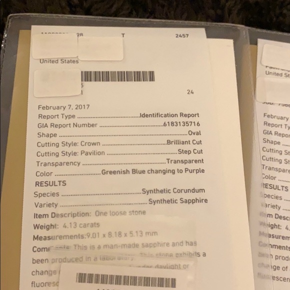 💎 Two GIA Oval Synthetic Sapphires – Certified & Stunning - Picture 2 of 5